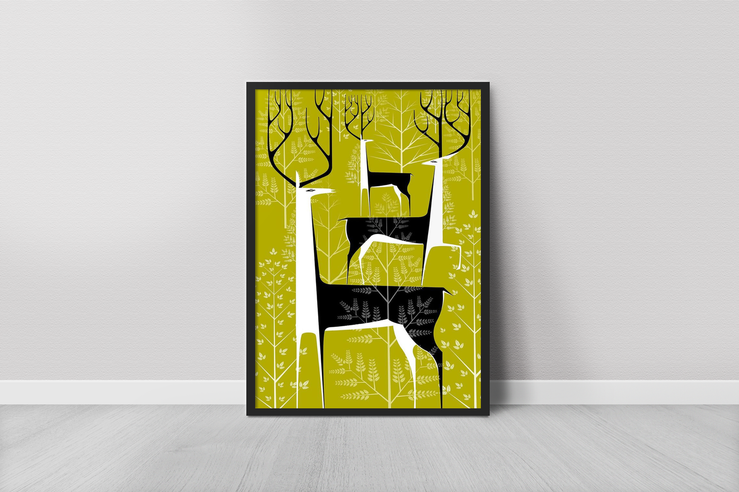 deers with lines