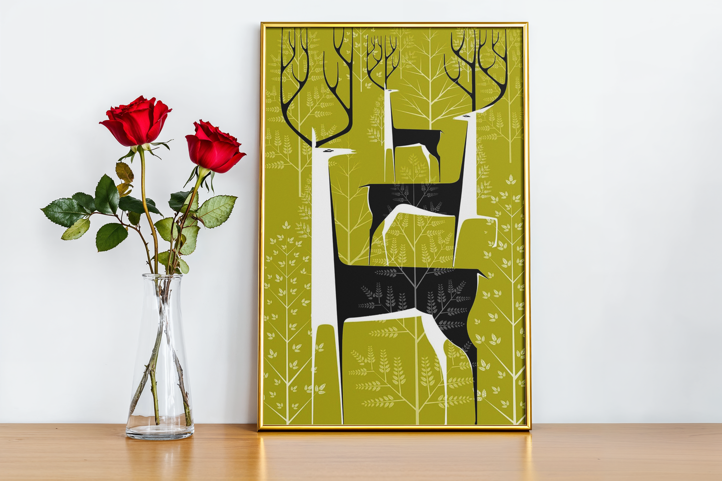 deers with lines
