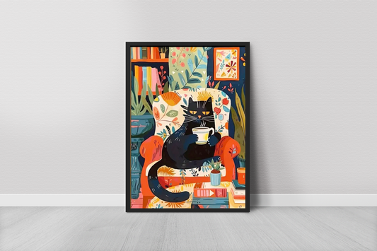 Cat's coffee pleasure