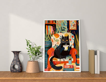 Cat's coffee pleasure