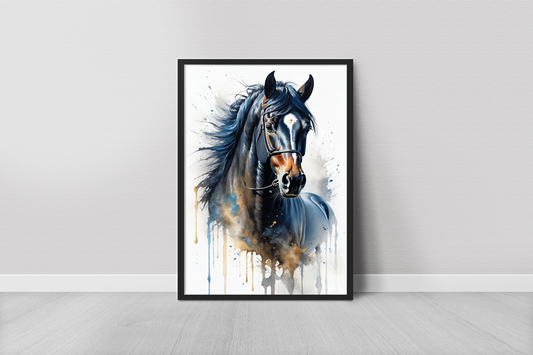 Watercolor horse portrait