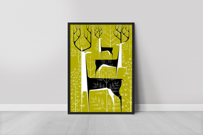 deers with lines